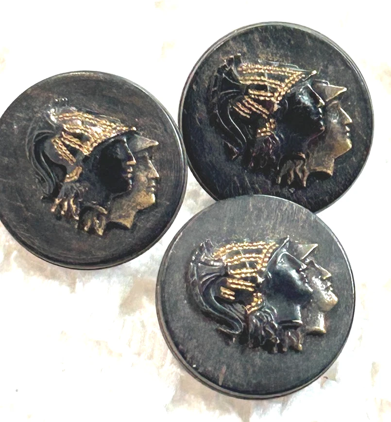 Scarce Minerva & Jupiter/ Mars 1800s Wood w/ Gilded & Silvered Metal. BBB 5/8 " - Image 2 of 4