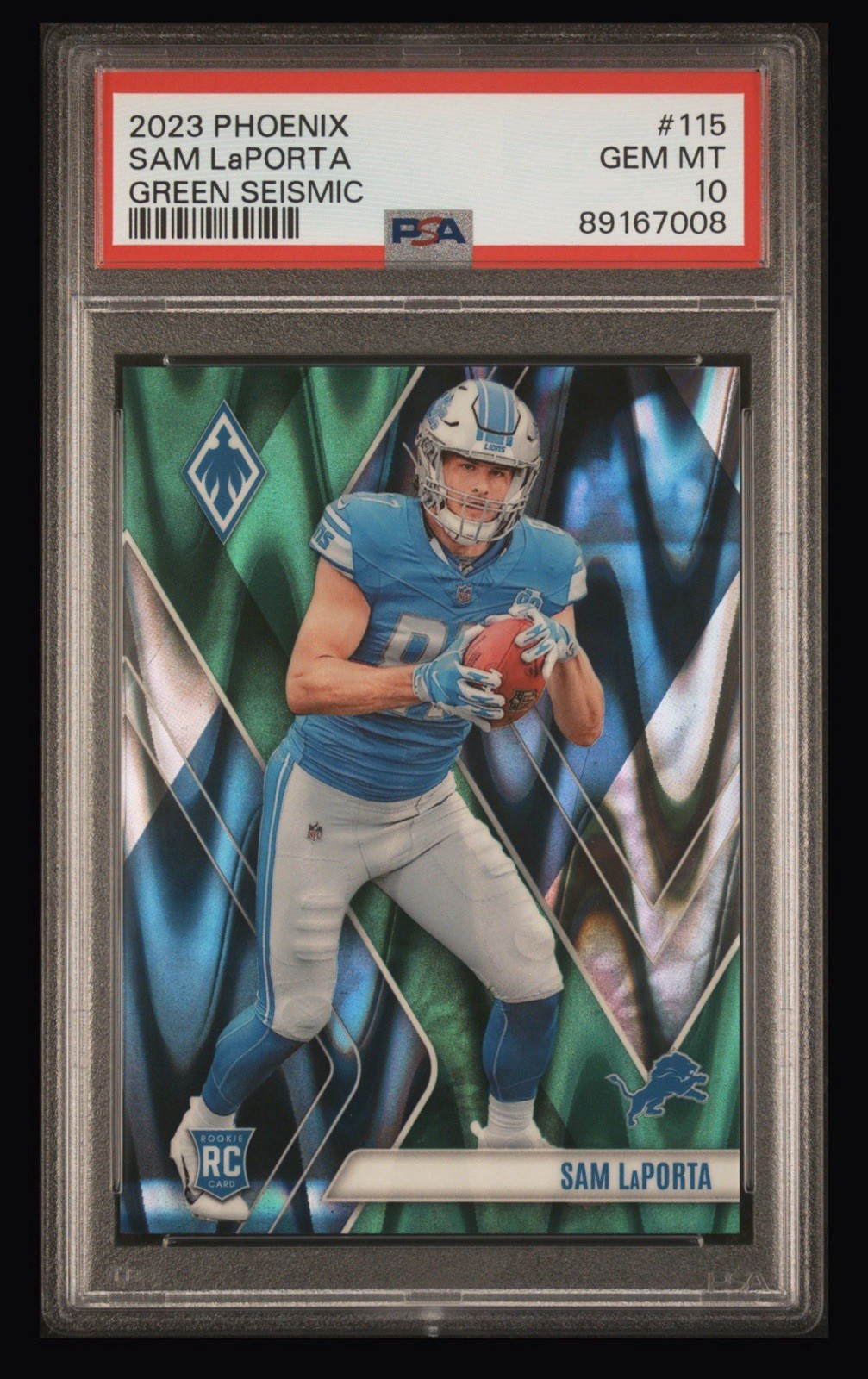 Sam LaPorta Panini Phoenix #115 Green Seismic