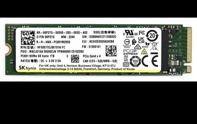SK Hynix PC801 1TB M.2 NVMe PCIe Gen 4 x4 2280 SSD - bis zu 7200MBs