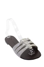 Giuseppe Zanotti Womens Embossed Leather Strappy Open Toe Sandals Gray Size 8