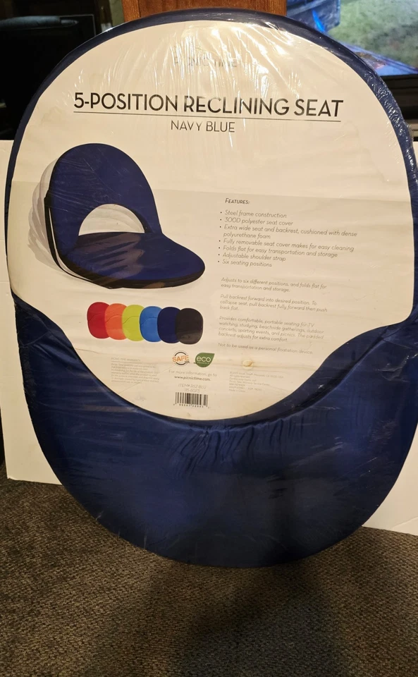ONIVA Picnic Time Portable Recliner Chair 6-Postitions Backrest Seat - NAVY NWT - Image 2 of 4
