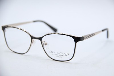 NEW ANN TAYLOR ATP019 C01 BLACK SILVER AUTHENTIC FRAMES EYEGLASSES 48-16