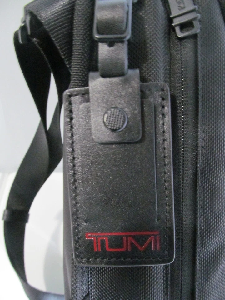 TUMI Black Crossbody Multi Pocket Travel Tote, FTX Durable Nylon & Leather, NWT - Image 3 of 4
