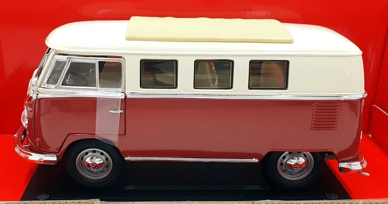 Road Signature 1/18 Scale 92328 - 1962 Volkswagen Microbus - Red/White - Image 3 of 4