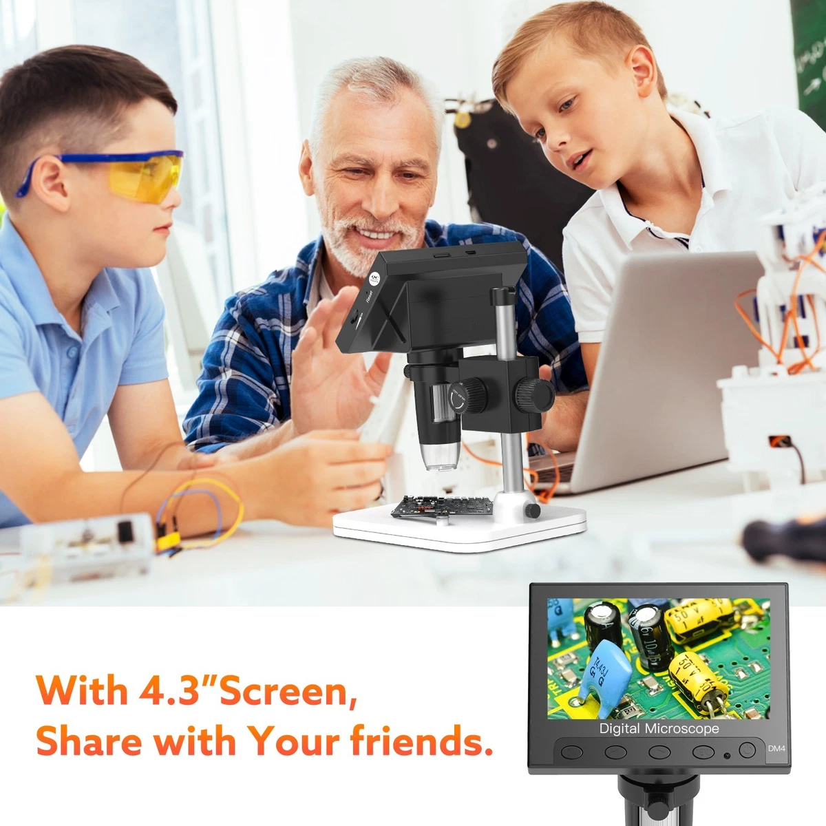 Microscopio Elikliv, Microscopio Digital para Monedas LCD 1000x, Lupa para Monedas con Luz