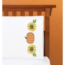 Herrschners® Harvest Time Pillowcase Pair Stamped Cross-Stitch