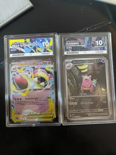 Pokémon Slowbro 090/084 & Mega Slowbro 031/084 POP 9 Perfect Subs both ACE 10