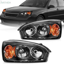For Chevy Malibu 2004-2008 Headlights Assembly Black Housing Corner Pair Lights