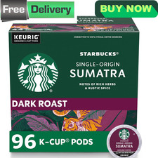 Starbucks K-Cup Coffee Pods, Dark Roast Coffee, Sumatra 4 boxes 96 pods total 