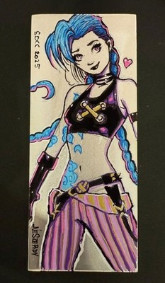 Jinx original comic art by Szerdy on 4 oz Ounce Silver Piece Arcane