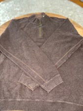 Tommy Bahama Sweater Men's Size L Brown 1/4 Zip Pullover Warm Comfort