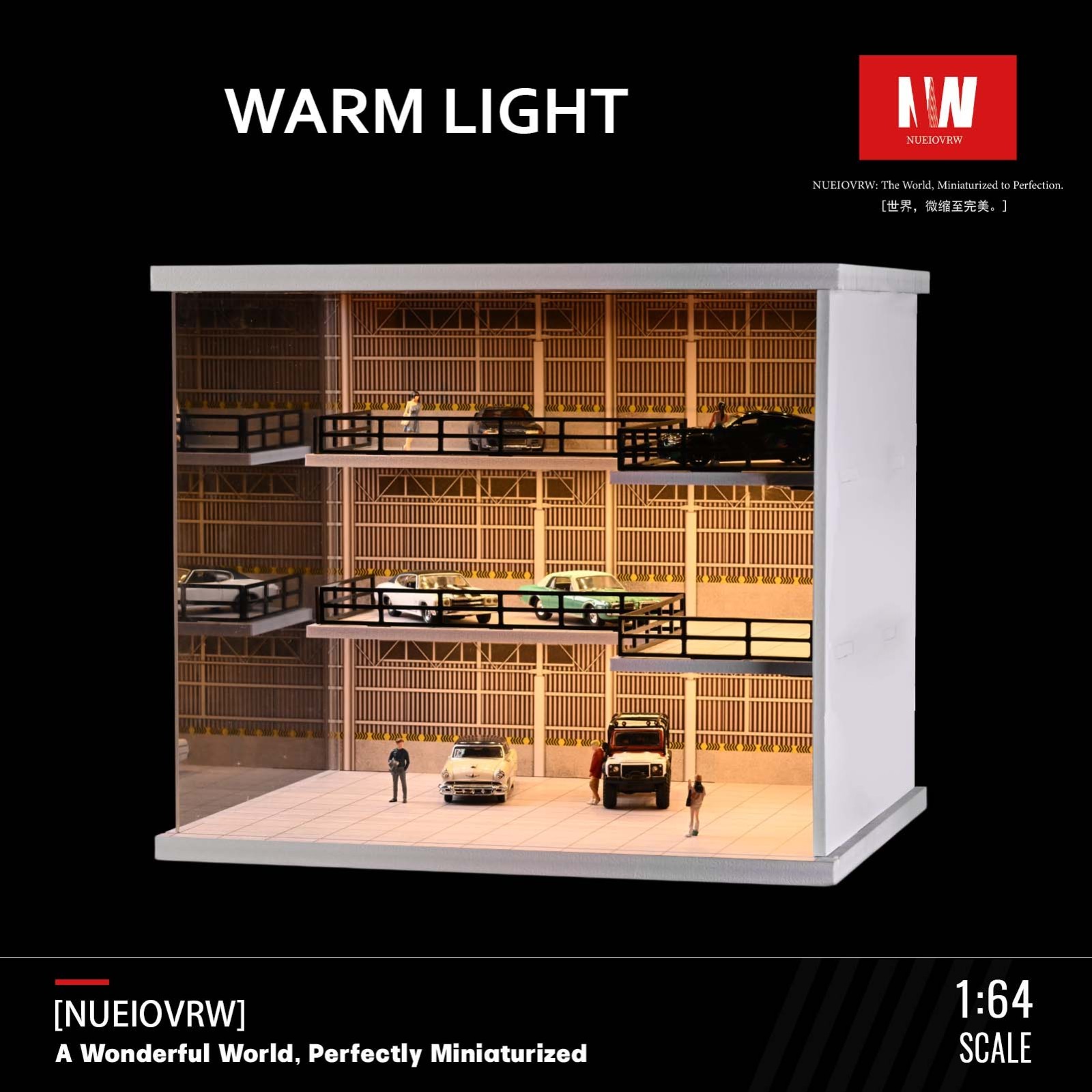 G-Fans 1/64 Diorama Garage Model LED Lighting Parking Lot Scene Drift Display — image 12