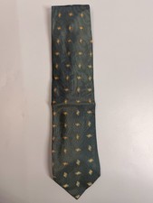 Giorgio Armani Collezioni Italy 100 Silk Neck Tie One Size Green Gold Diamonds