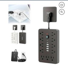 17-In-1 Surge Protector Power Strip USB Ports C Charger Ports Flat Plug