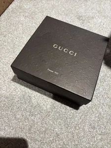 Gucci Boîte Ceinture Rangement Marron Accessoires Véritable Boîte Vide 19cm X 19cm X 7,5cm