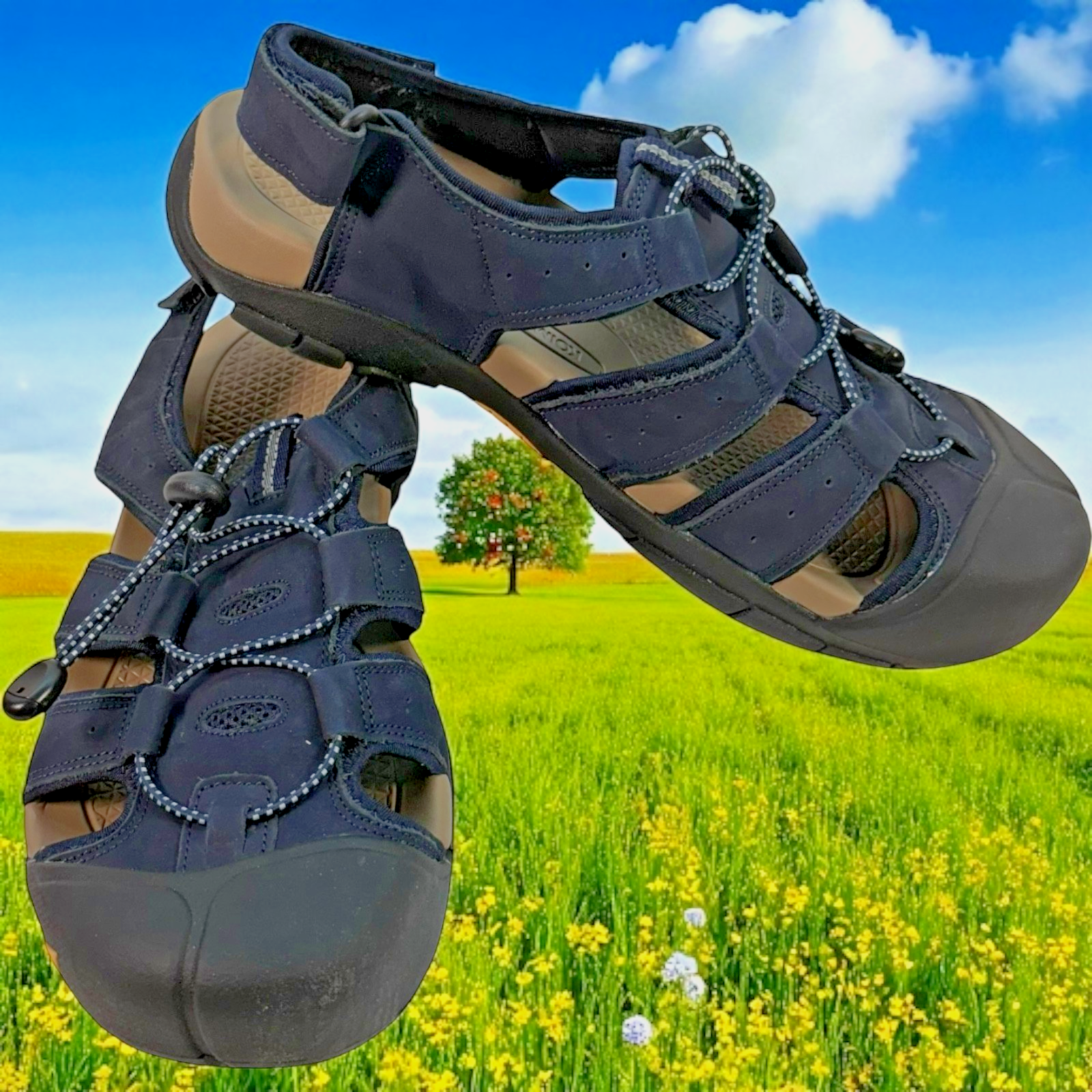 APL Sandali da trekking uomo KOIMED taglia 12 USA 46 EU blu navy punta chiusa regolabili