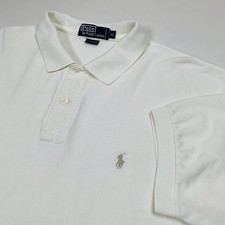 Polo Ralph Lauren Shirt Men's XL Ivory Short Sleeve Polo Cotton Stretch Pony