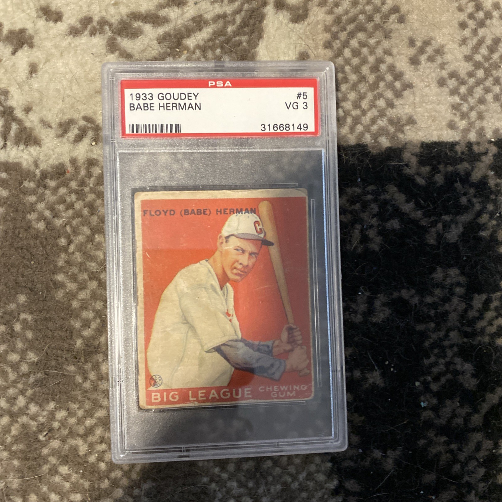 1933 goudey babe Herman 5 PSA 3