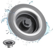 3 in 1 Kitchen Sink Drain Strainer  Stopper, Stainless Steel Pop-Up Basket