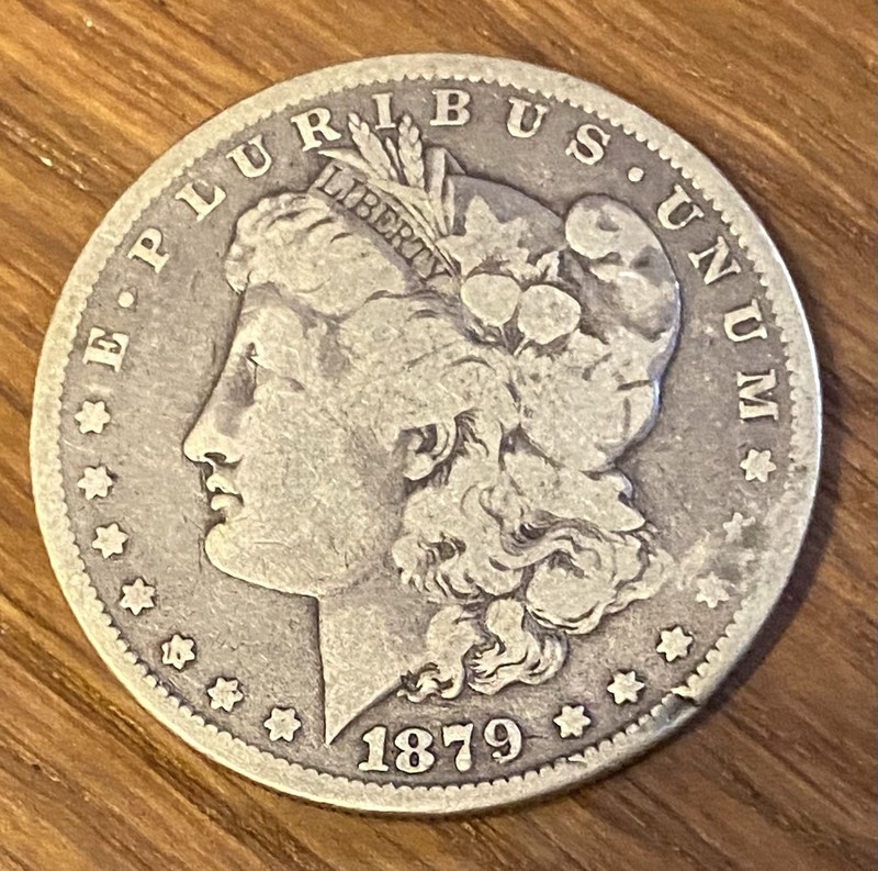 1879 Morgan Silver Dollar Philadelphia VG Early Issue Gilded Age 90% Silver Coin
