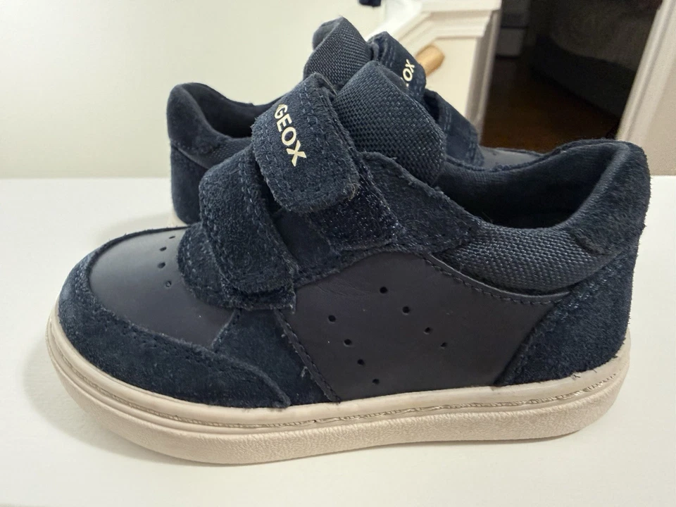 Geox Kids Nashik Boy (Toddler)  Blue Suede Sneakers Size Us 5.5 Eu 21 - Image 3 of 4