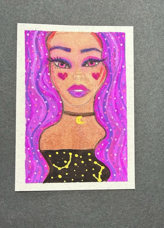 ACEO Original Abstract  CELESTIAL SERIES by Veronica Lee/ beks_and _lo