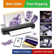 Kit Tatuaggi con 100 Pezzi Carta Trasferibile, Stampante Stencil per Tatuaggi per Principianti,...