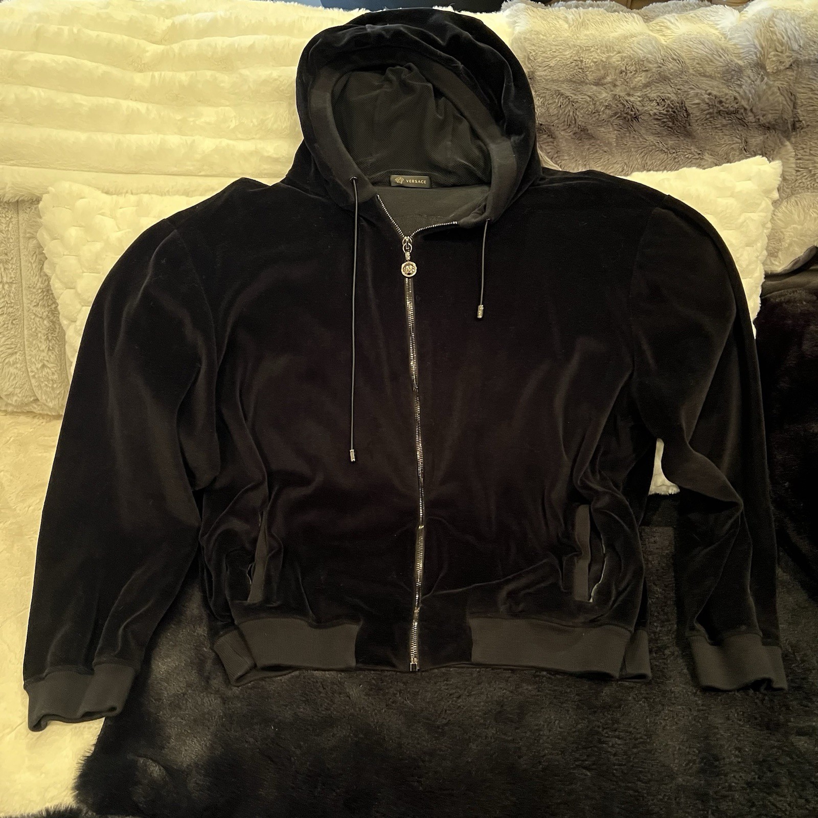 Versace Velour Lightweight Jacket Embroidered Med… - image 1