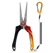 Lockable Handy Fishing Pliers with Innovative Ergonomic Handle, Saltwater Cor...
