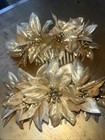 Vintage Wings Hollywood Hair Combs Gold Poinsettia Beautiful Cream Combs