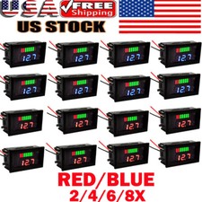 2/4/6/8PCS 12V-60V Car Marine LED Digital Voltmeter Voltage Meter Battery Gauge