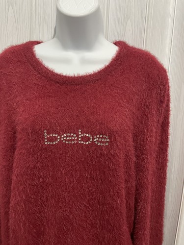 bebe logo sweather cuddly soft,color pomegranate,size(M)#239A - Picture 8 of 11