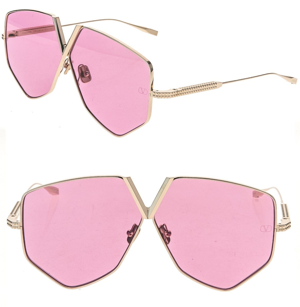 VALENTINO スクエアフレムサンクラス VLS106A500 0 VALENTINO V HEXAGON VLS115 Gold Titanium Pink Mask VLS 115C