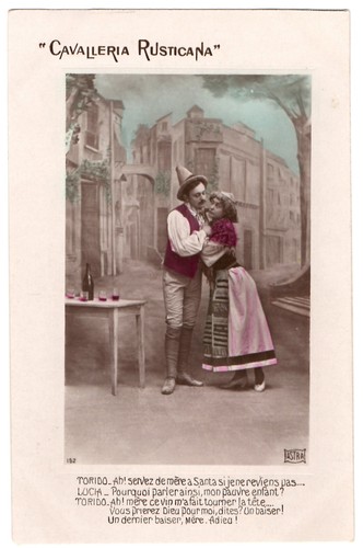 Cavalleria Rusticana Pietro Mascagni Opernszene 1910er französische RPPC Postkarte (2) - Bild 1 von 2