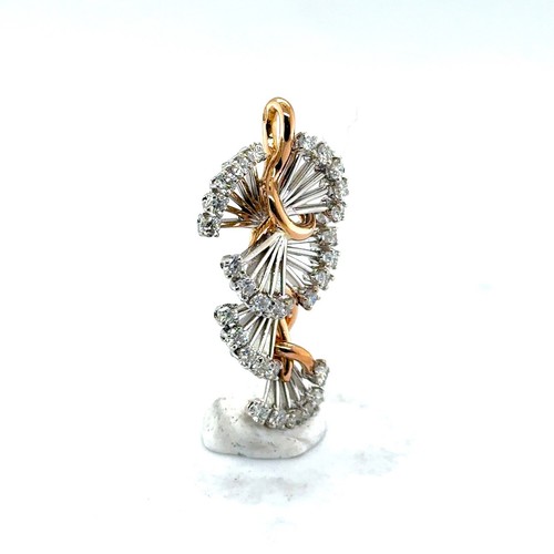 43 cm 18K 750 cadena bicolor 1,50ct diamante colgante nuevo cadena colgante único - Imagen 9 de 24