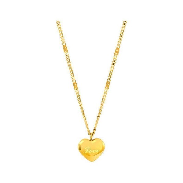 Alternate view of Fashion Woman 18k Gold Plated Heart Charm Love Chain Necklace