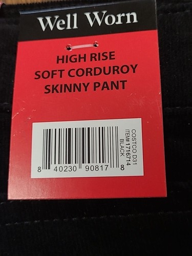 Gut getragene Damen hoch geschnittene weiche Cord Skinny Hose Größe 8/29 Schrittlänge 29" schwarz - Bild 3 von 4