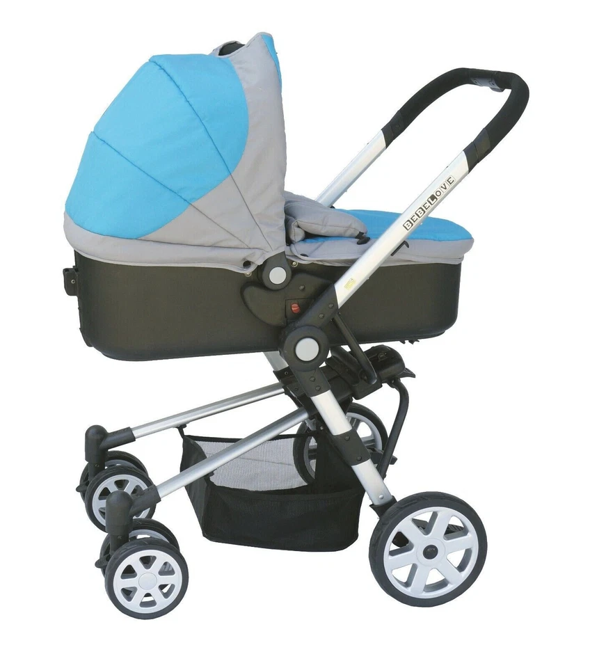 Bebelove Limited Edition 2 in 1 Bassinet Stroller in Gray/Blue - Image 2 of 4