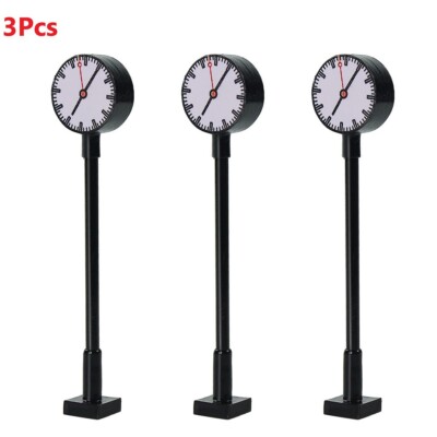 HO Scale 187 Beleuchtungsset für Modelleisenbahn Bahnsteig Uhr Lampe Design (3 Stück)