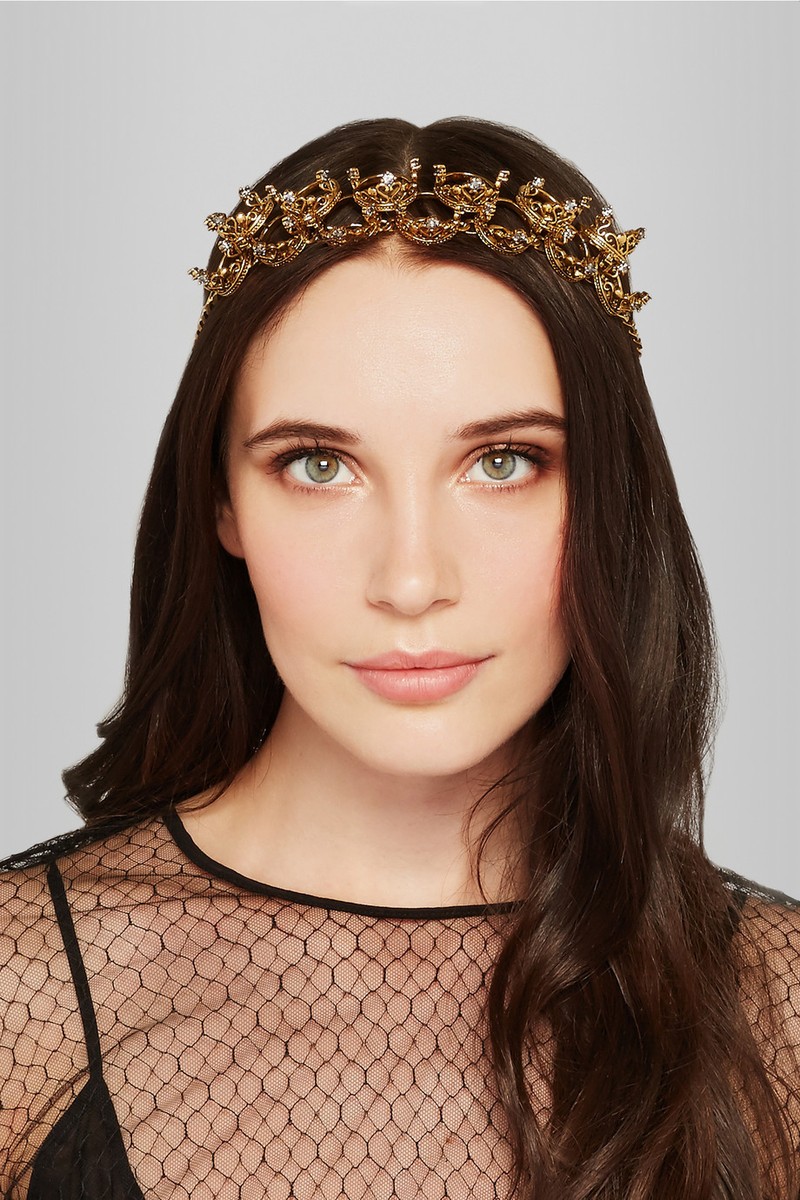 NWT Crystal / Gold headpiece Gold Headpiece main image 3