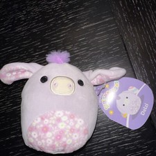 Squishmallow Delzi the Donkey Easter Plush 4.5" Purple Flowers New NWT 2023