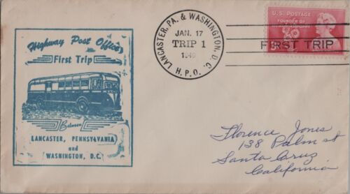 1949 FIRST TRIP Burlington VT and Albany New York Cover