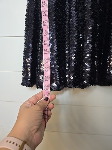 $168 NUOVO CON ETICHETTE FREE PEOPLE taglia S DANCE TIL DAWN PAILLETTES FIT ABITO SVASATO NERO CAPRICCIOSO - Foto 13 di 15