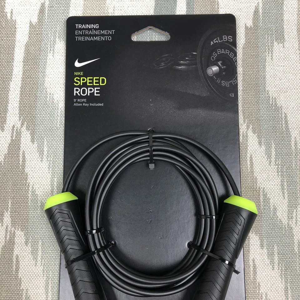 Nike Training Speed 9' Cuerda de Salto Longitud Ajustable Negro Volt Pro Gimnasio de Combate 9' Foto 3 de 4