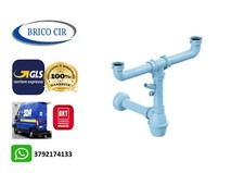 SIFONE LAVELLO A BOCCIA SCARICO CUCINA 2 VASCHE CON ATTACCO LAVASTOVIGLIE 1" 1/2