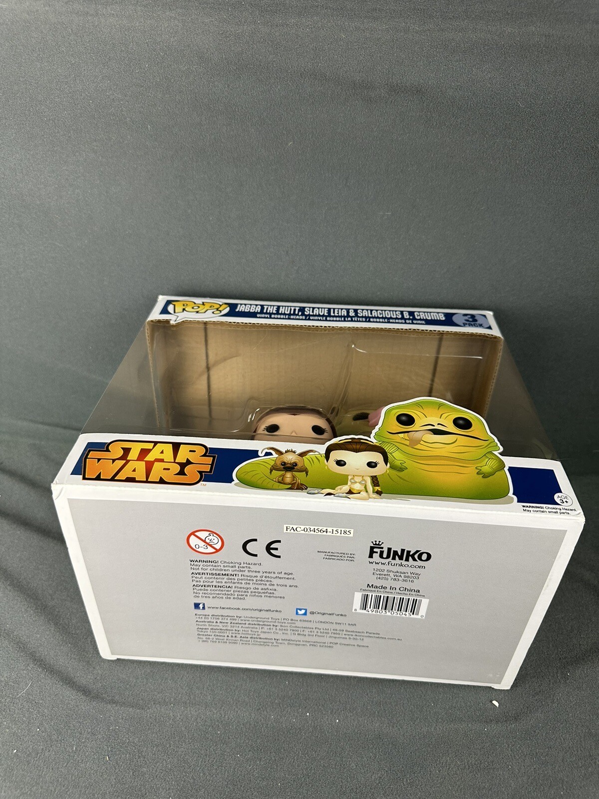 Funko POP! Star Wars Figures 3-PACK (Jabba Hut, Slave Leia & Salacious B Crumb)