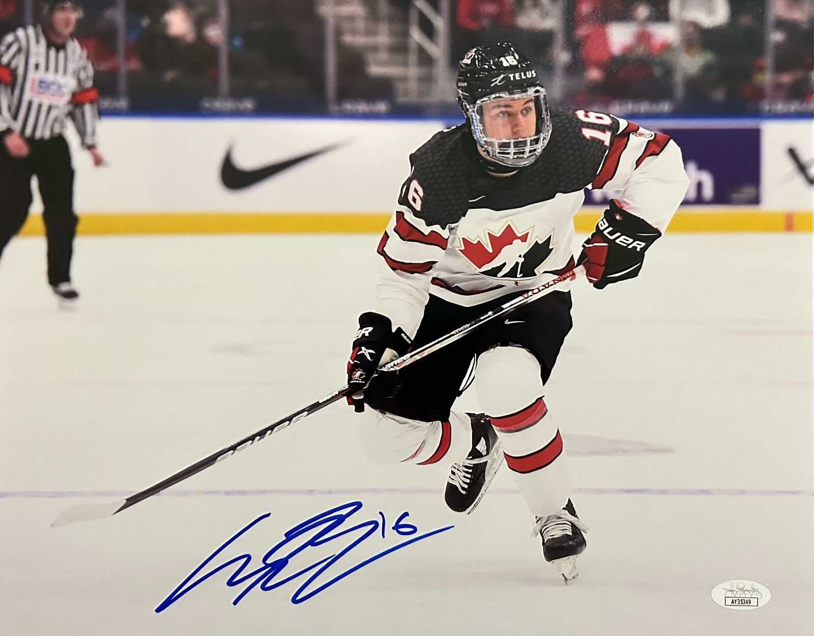 CONNOR BEDARD Autographed Signed Chicago Blackhawks CANADA 11X14 PHOTO JSA COA 