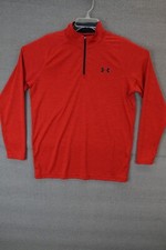Under Armour Sweater 1/4 Zip Pullover Loose Fit Men's Red Size Medium