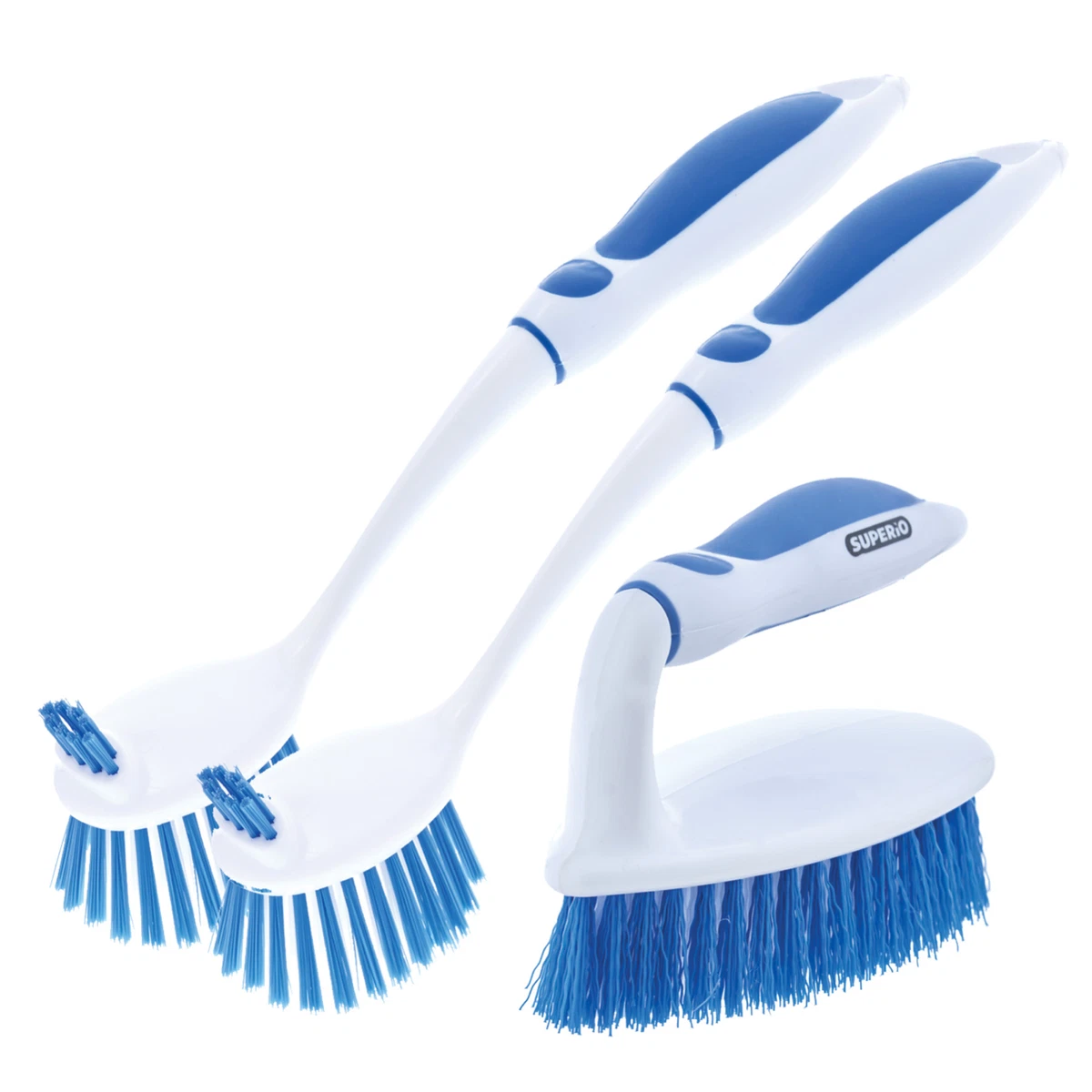 Deep Cleaning Brush Scrubber 3 Pack -1 Vegetable Brush and 2 Scrub Brushes  -Blue