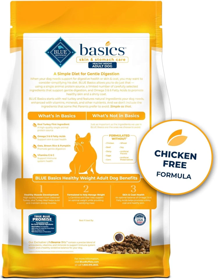 Basics Healthy Weight Adult Dry Dog Food, Skin & Stomach Care, Limited Ingredien - Image 2 of 4